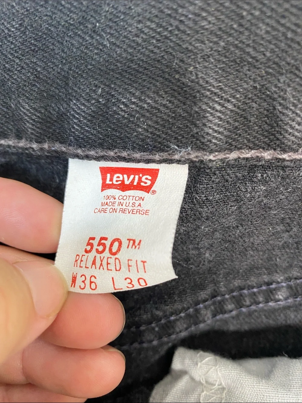 Vintage Levi's Men's Charcoal Relaxed Straight Jeans 90s USA 100% Cotton